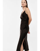 Robe de soirée fourreau drapée en crêpe satin – Imperial Femme