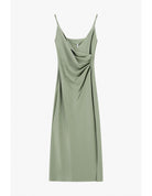 Robe de soirée fourreau drapée en crêpe satin – Imperial Femme