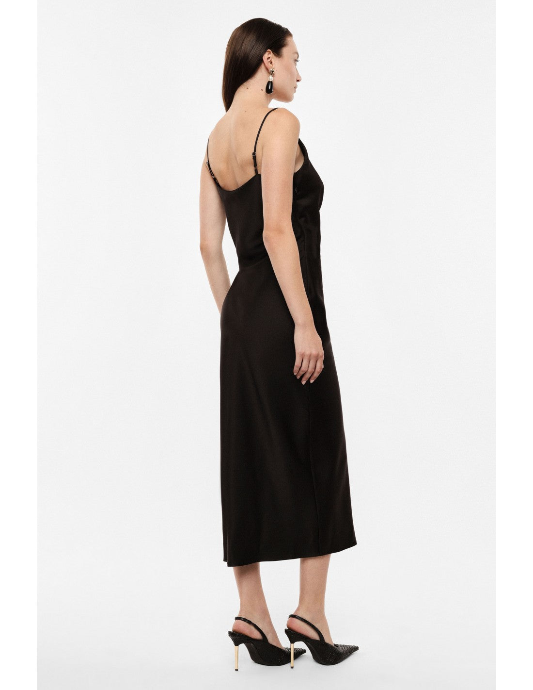 Robe de soirée fourreau drapée en crêpe satin – Imperial Femme