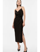 Robe de soirée fourreau drapée en crêpe satin – Imperial Femme
