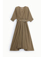 Robe longue ceinturée boucle anneau manches kimono – Imperial Femme