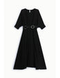 Robe longue ceinturée boucle anneau manches kimono – Imperial Femme