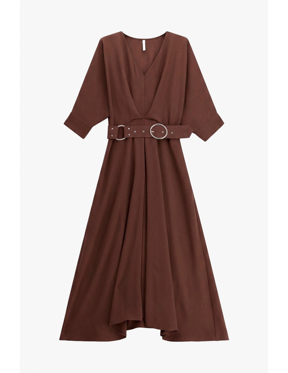 Robe longue ceinturée boucle anneau manches kimono – Imperial Femme