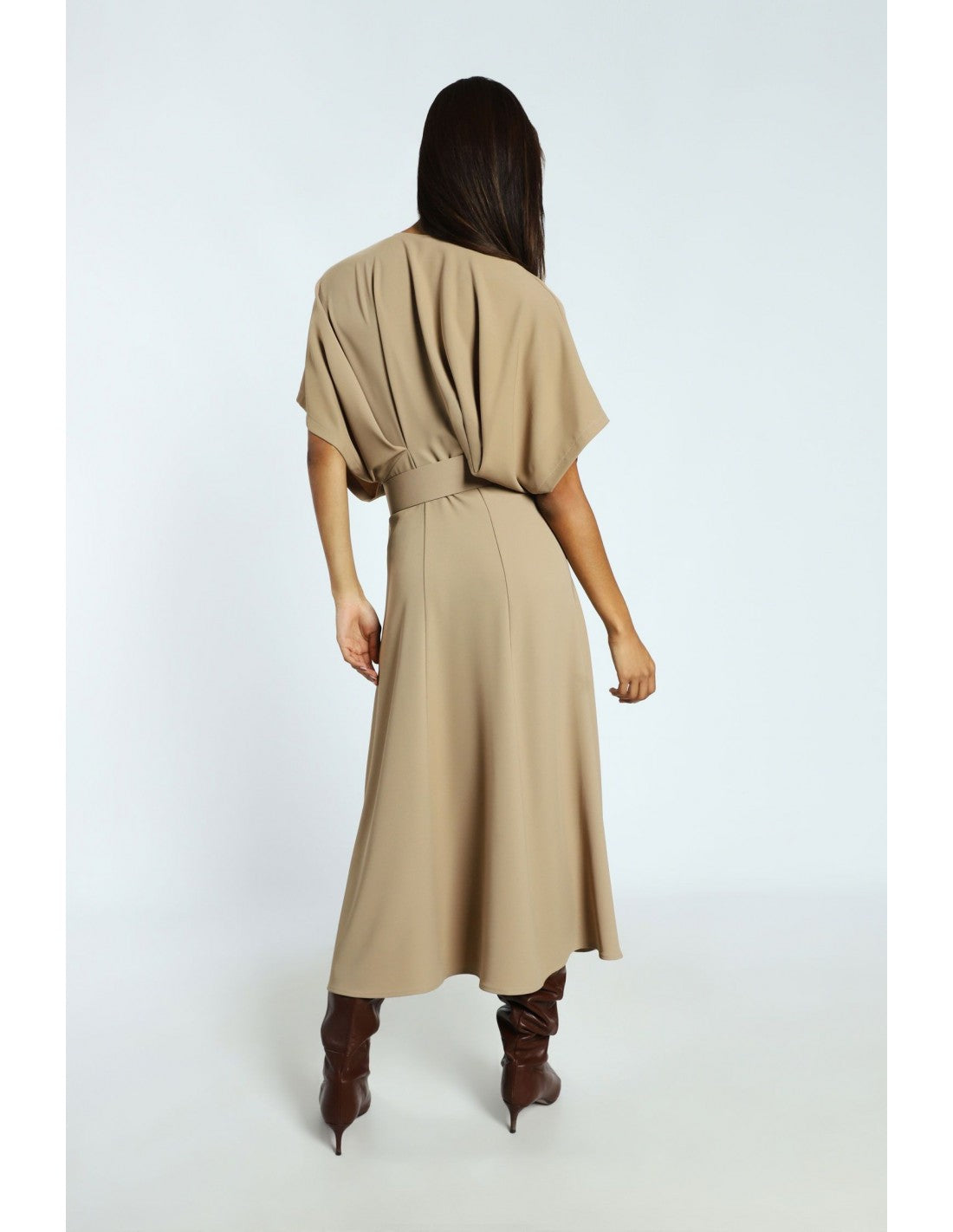 Robe longue manches chauve-souris ceinturée – Imperial Femme