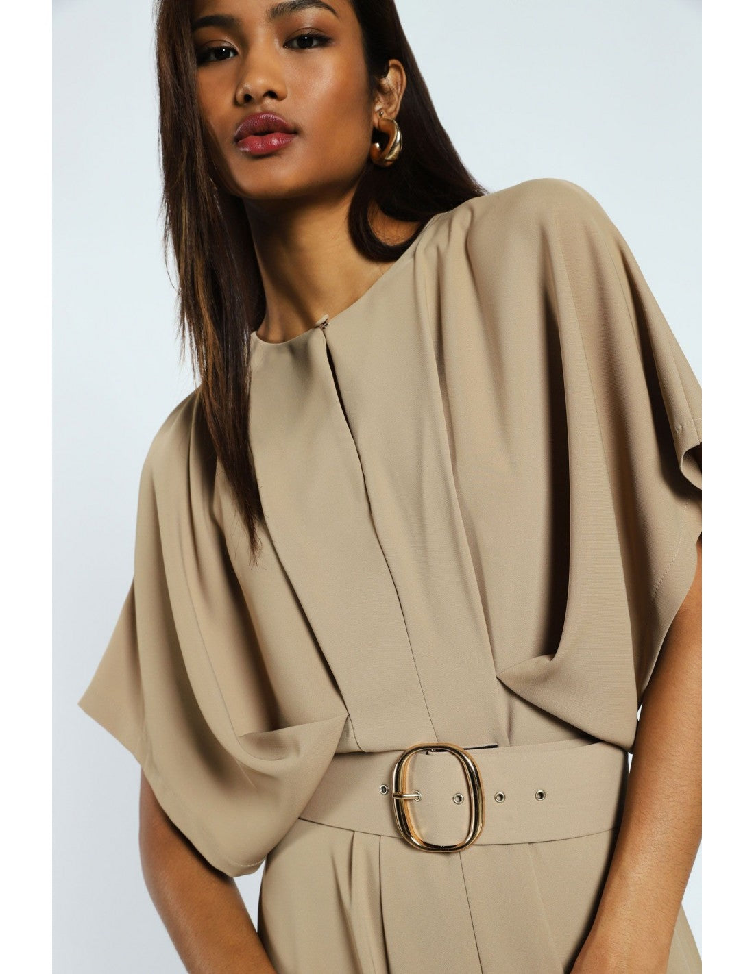 Robe longue manches chauve-souris ceinturée – Imperial Femme