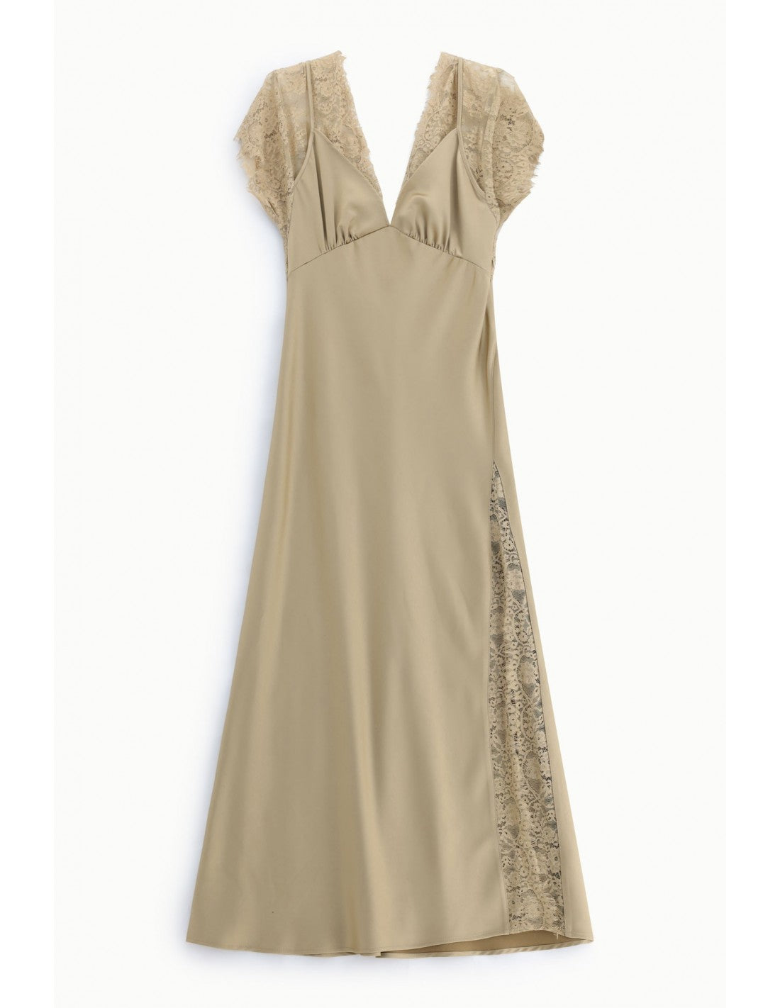 Robe longue satin dentelle – Imperial Femme