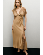 Robe longue satin dentelle – Imperial Femme