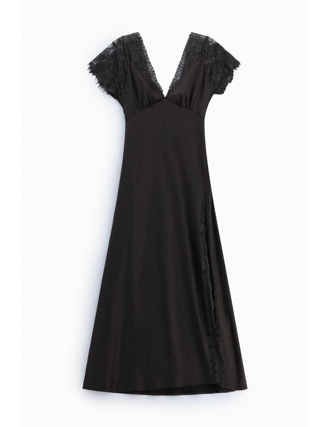 Robe longue satin dentelle – Imperial Femme