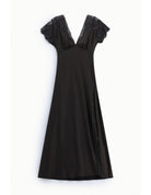 Robe longue satin dentelle – Imperial Femme