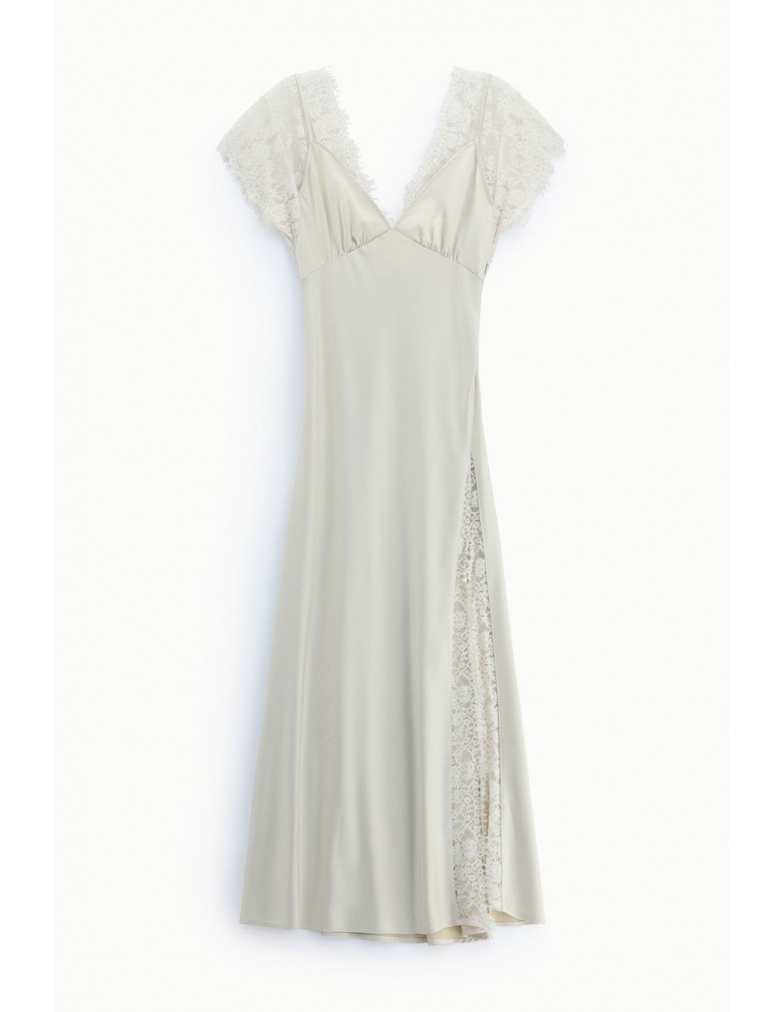 Robe longue satin dentelle – Imperial Femme