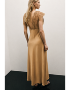 Robe longue satin dentelle – Imperial Femme