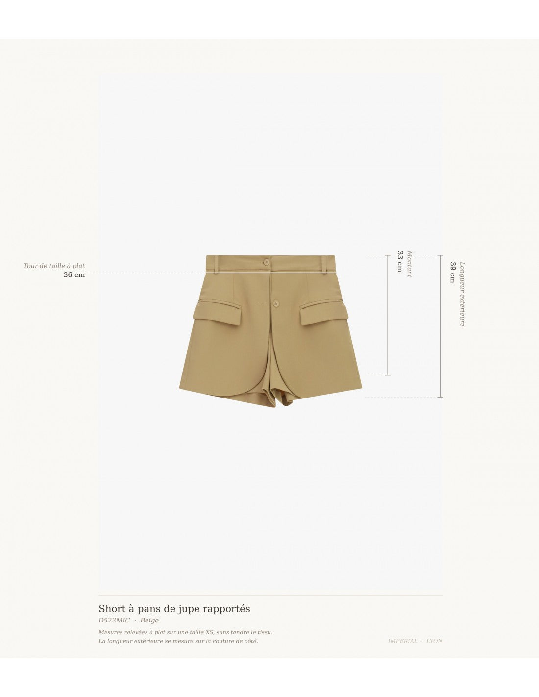 Short taille haute à pans de jupe rapportés – Imperial Femme