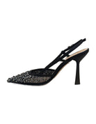 Slingback en résille à strass Imperial de profil, talon 11 cm