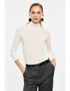 Sous-pull col roulé en laine et lyocell – Imperial Femme