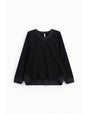 Sweat-shirt col V manches chauve-souris poignets satin – Imperial Femme