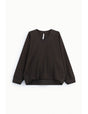 Sweat-shirt col V manches chauve-souris poignets satin – Imperial Femme