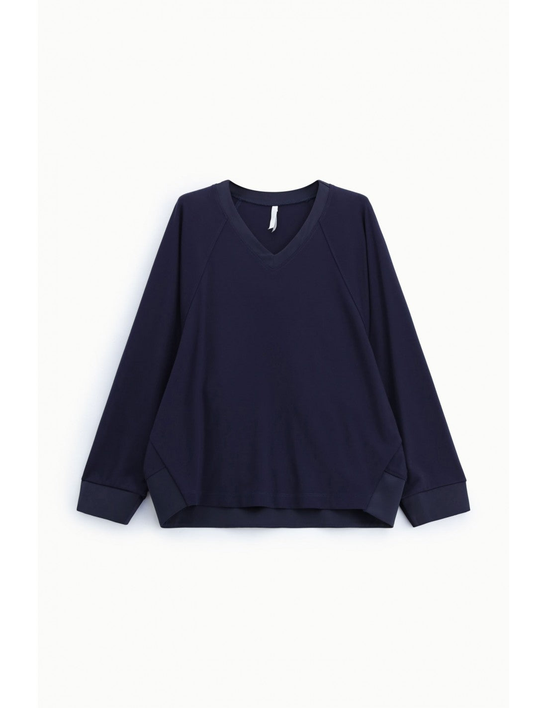 Sweat-shirt col V manches chauve-souris poignets satin – Imperial Femme