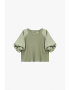 Sweat-shirt droit manches ballon satin – Imperial Femme