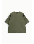 Sweat-shirt oversize manches courtes en point de Milan – Imperial Femme