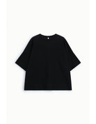 Sweat-shirt oversize manches courtes en point de Milan – Imperial Femme