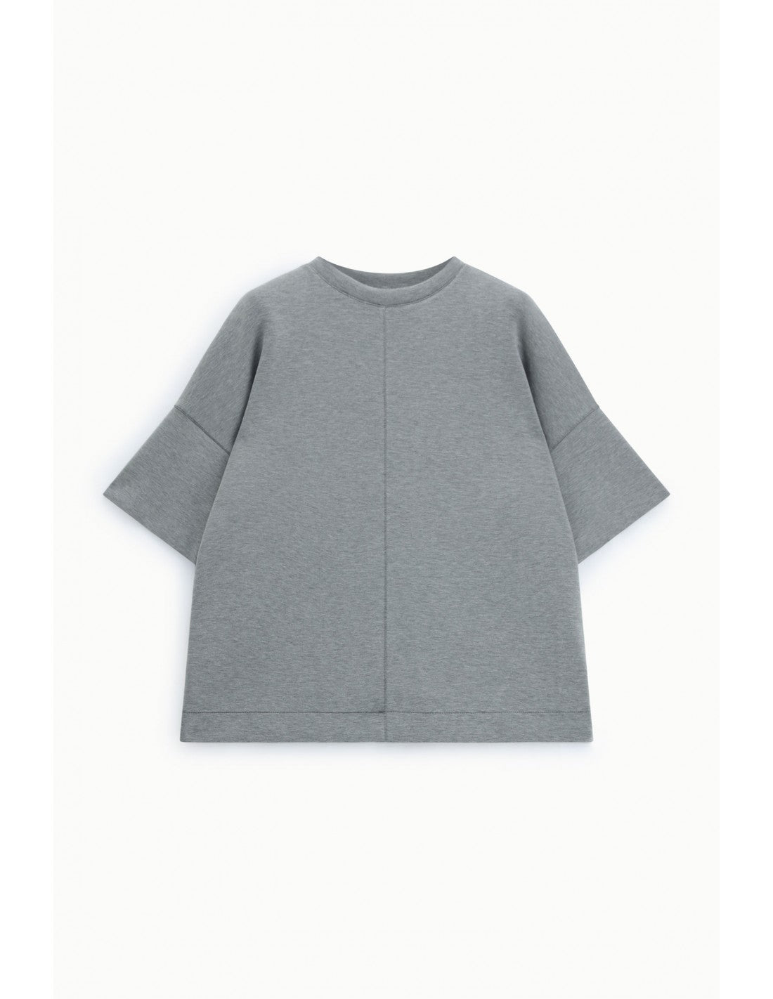 Sweat-shirt oversize manches courtes en point de Milan – Imperial Femme