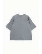 Sweat-shirt oversize manches courtes en point de Milan – Imperial Femme