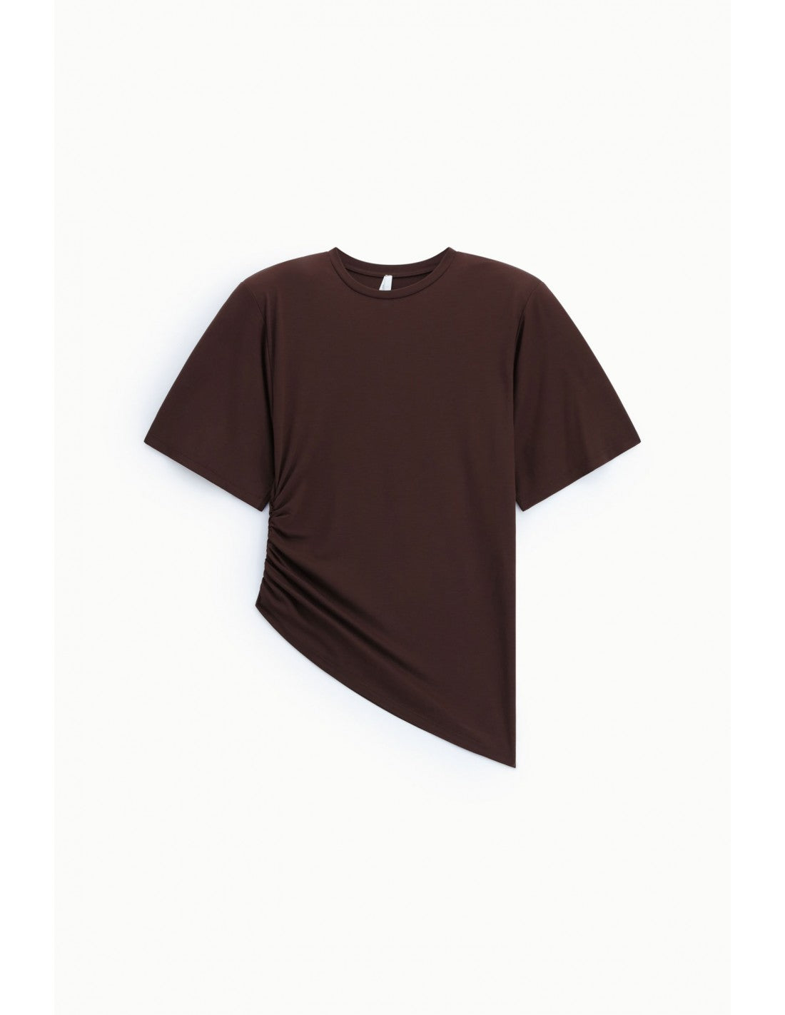 T-shirt asymétrique drapé épaulettes structurantes – Imperial Femme