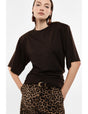 T-shirt asymétrique drapé épaulettes structurantes – Imperial Femme