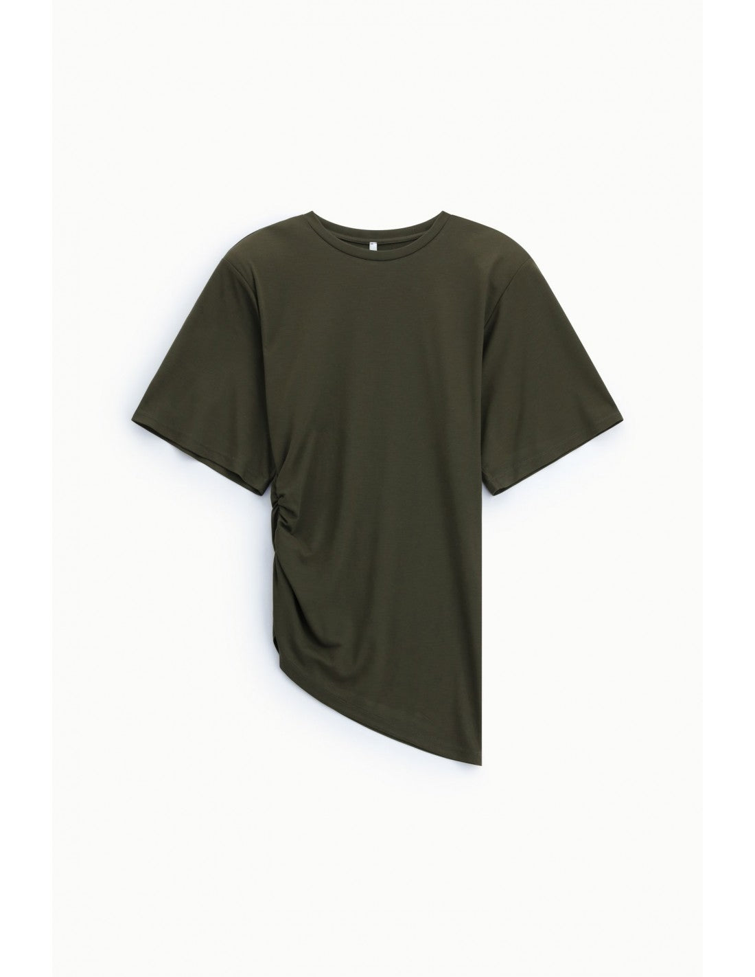 T-shirt asymétrique drapé épaulettes structurantes – Imperial Femme