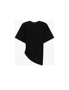 T-shirt asymétrique drapé épaulettes structurantes – Imperial Femme