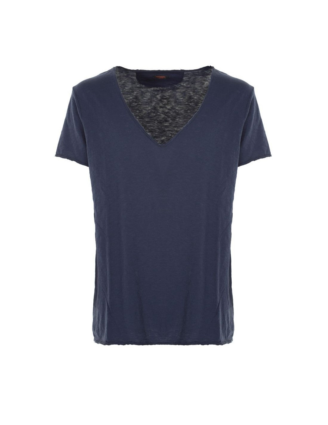 T-shirt col V profond en coton flammé  – Imperial Homme