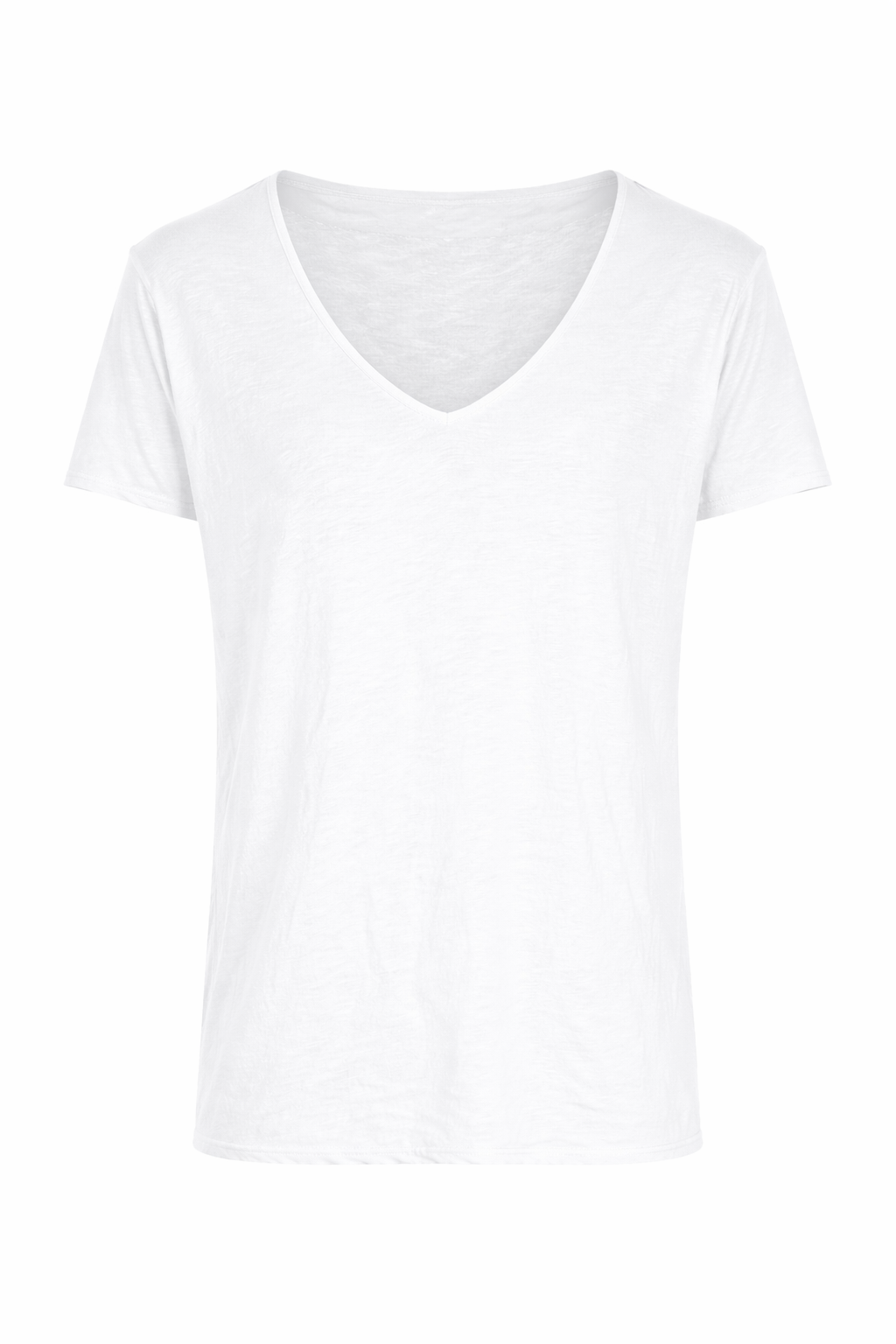 T-shirt col V profond en coton flammé – Imperial Homme – Blanc