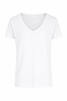 T-shirt col V profond en coton flammé – Imperial Homme – Blanc