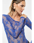 T-shirt dentelle florale manches longues – Imperial Femme
