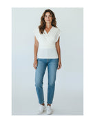 Top drapé encolure croisée en modal – Imperial Femme
