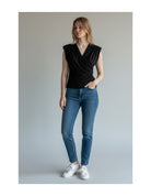 Top drapé encolure croisée en modal – Imperial Femme