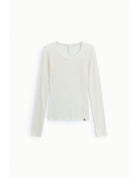 T-shirt seconde peau col rond en laine et lyocell – Imperial Femme