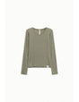 T-shirt seconde peau col rond en laine et lyocell – Imperial Femme