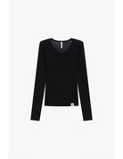T-shirt seconde peau col rond en laine et lyocell – Imperial Femme