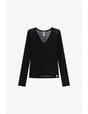 T-shirt seconde peau col V en laine et lyocell – Imperial Femme