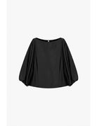 Top col bateau manches ballon crêpe satin – Imperial Femme