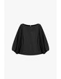 Top col bateau manches ballon crêpe satin – Imperial Femme