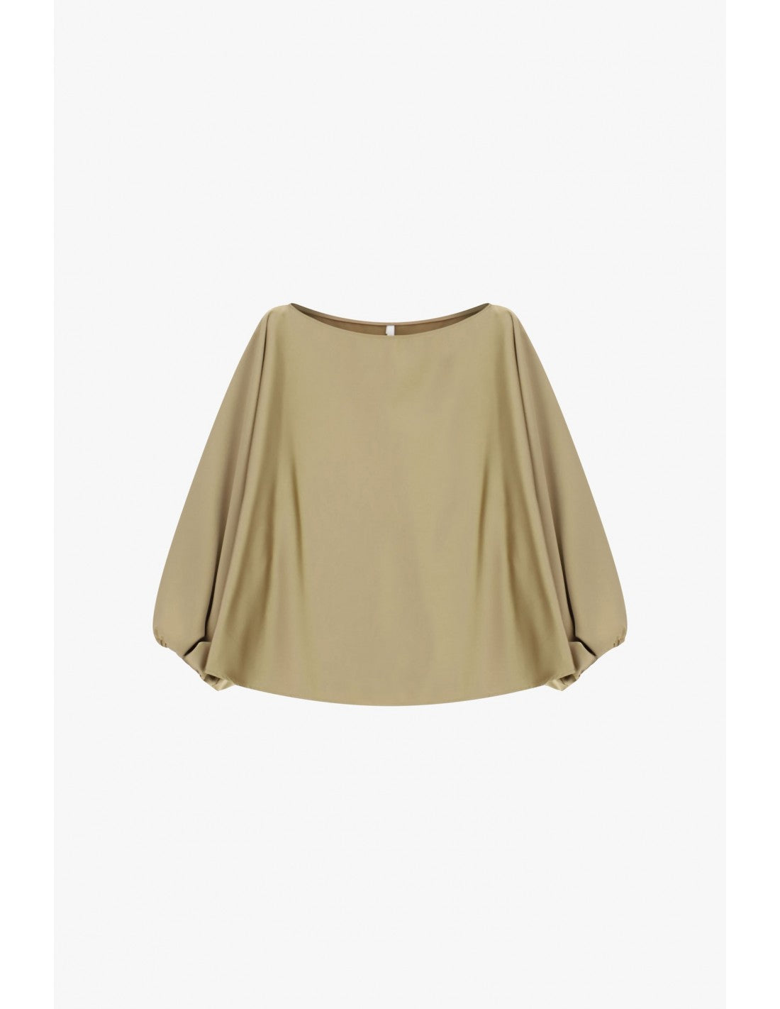 Top col bateau manches ballon crêpe satin – Imperial Femme
