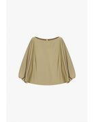 Top col bateau manches ballon crêpe satin – Imperial Femme