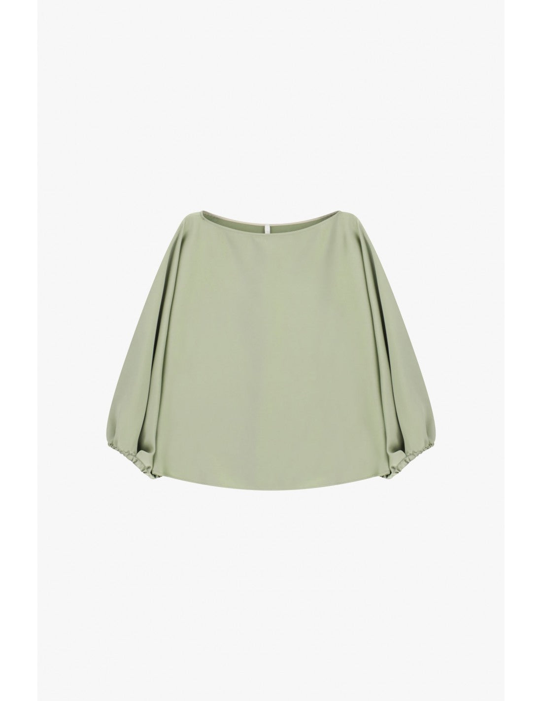 Top col bateau manches ballon crêpe satin – Imperial Femme