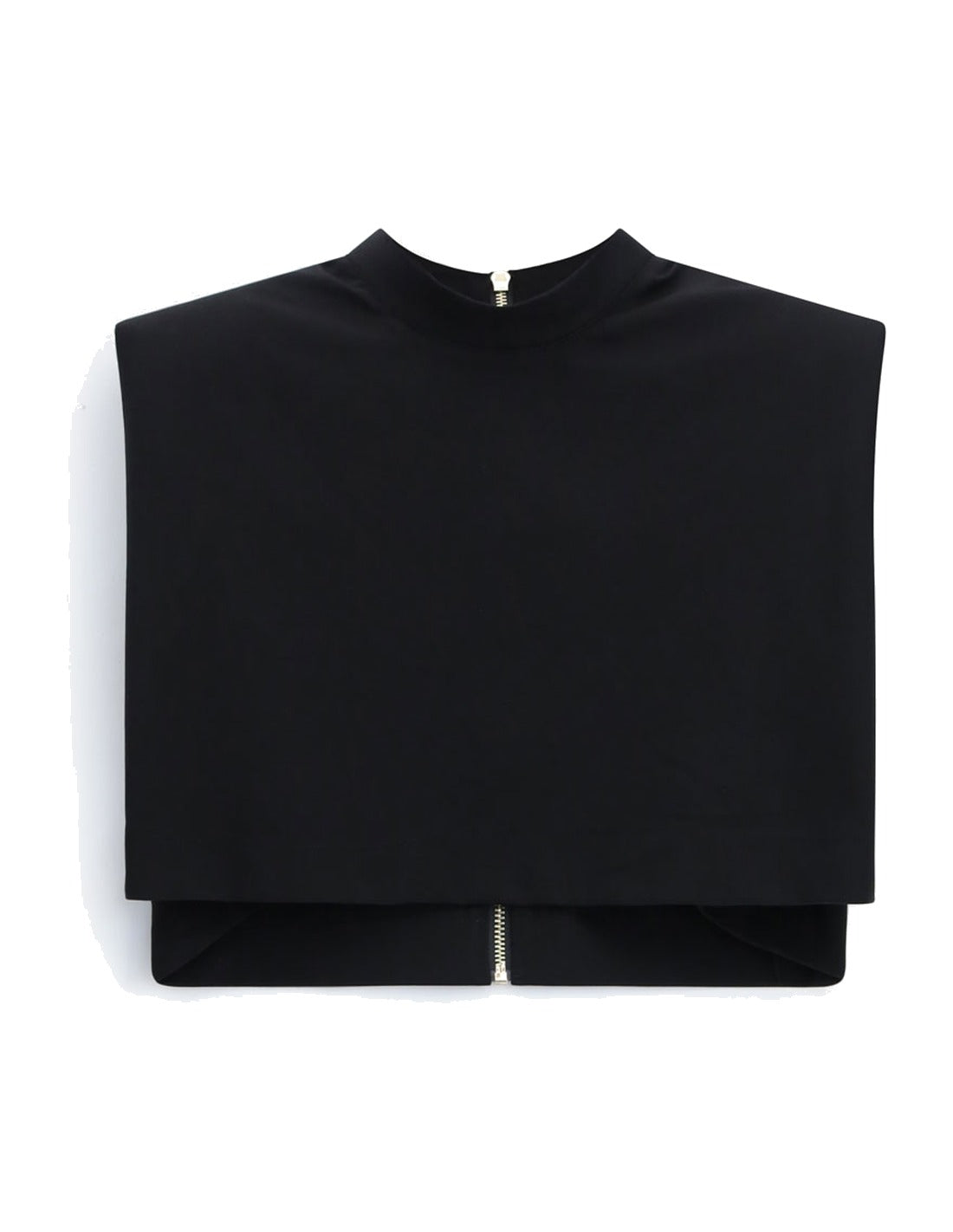 Top court sans manches col montant en jersey à plat – noir – Imperial Femme