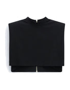 Top court sans manches col montant en jersey à plat – noir – Imperial Femme