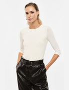Top manches trois-quarts dos ouvert drapé – Imperial Femme, vue de dos