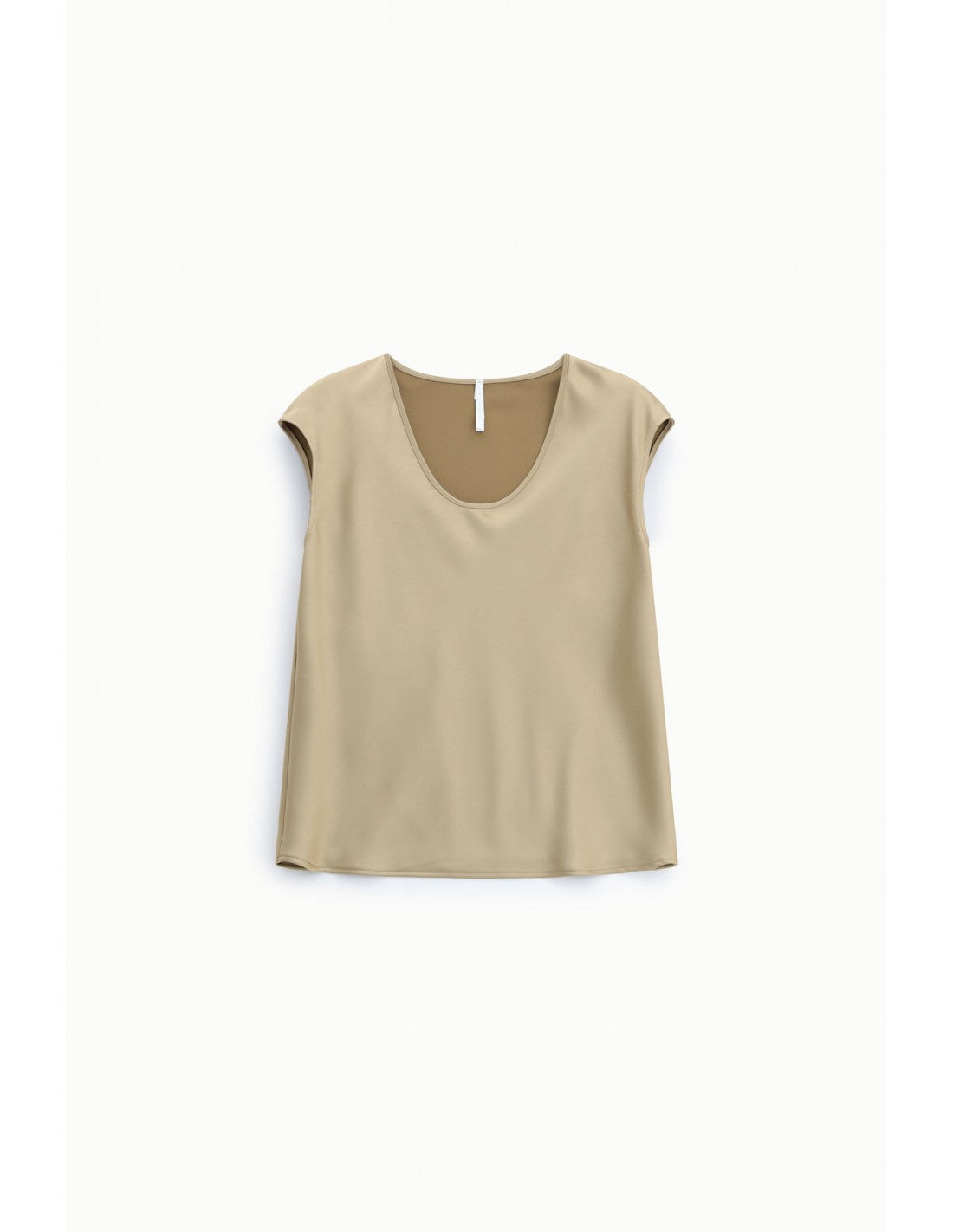 Top sans manches col V en crêpe satin – Imperial Femme