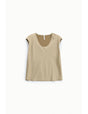 Top sans manches col V en crêpe satin – Imperial Femme